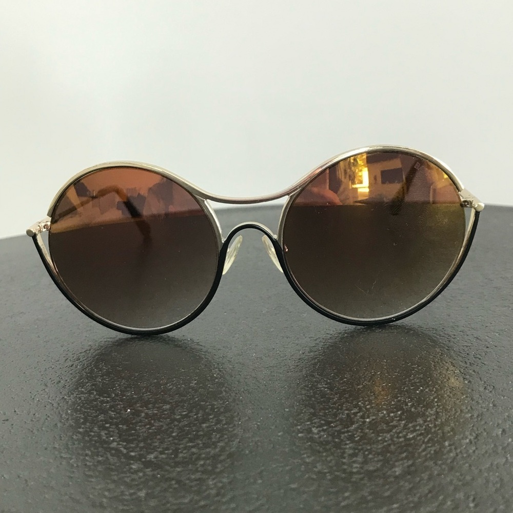 BALMAIN 52mm Round Sunglasses Gold - Picture 3 of 9
